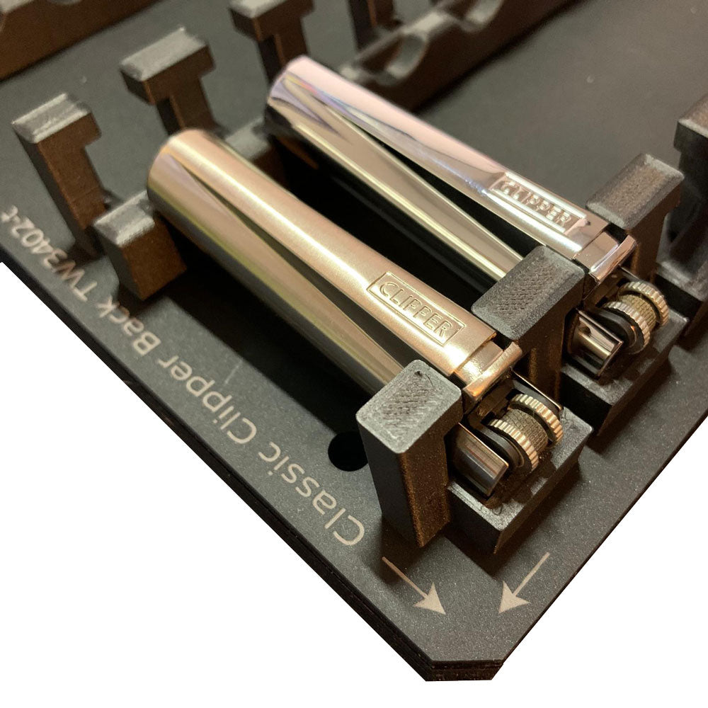 Classic Large Clipper Lighter (Backs) Jig for Mutoh XPJ-661 flatbed printers (xx spaces)
