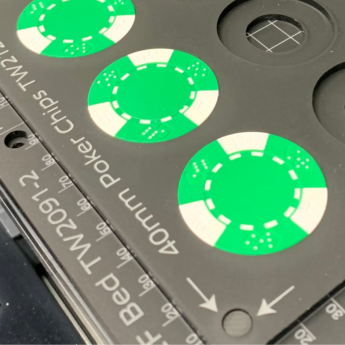 Poker Chip 39mm / 40mm Mini Printing Jig for any bed size greater than 180 x 90mm (3 Spaces)