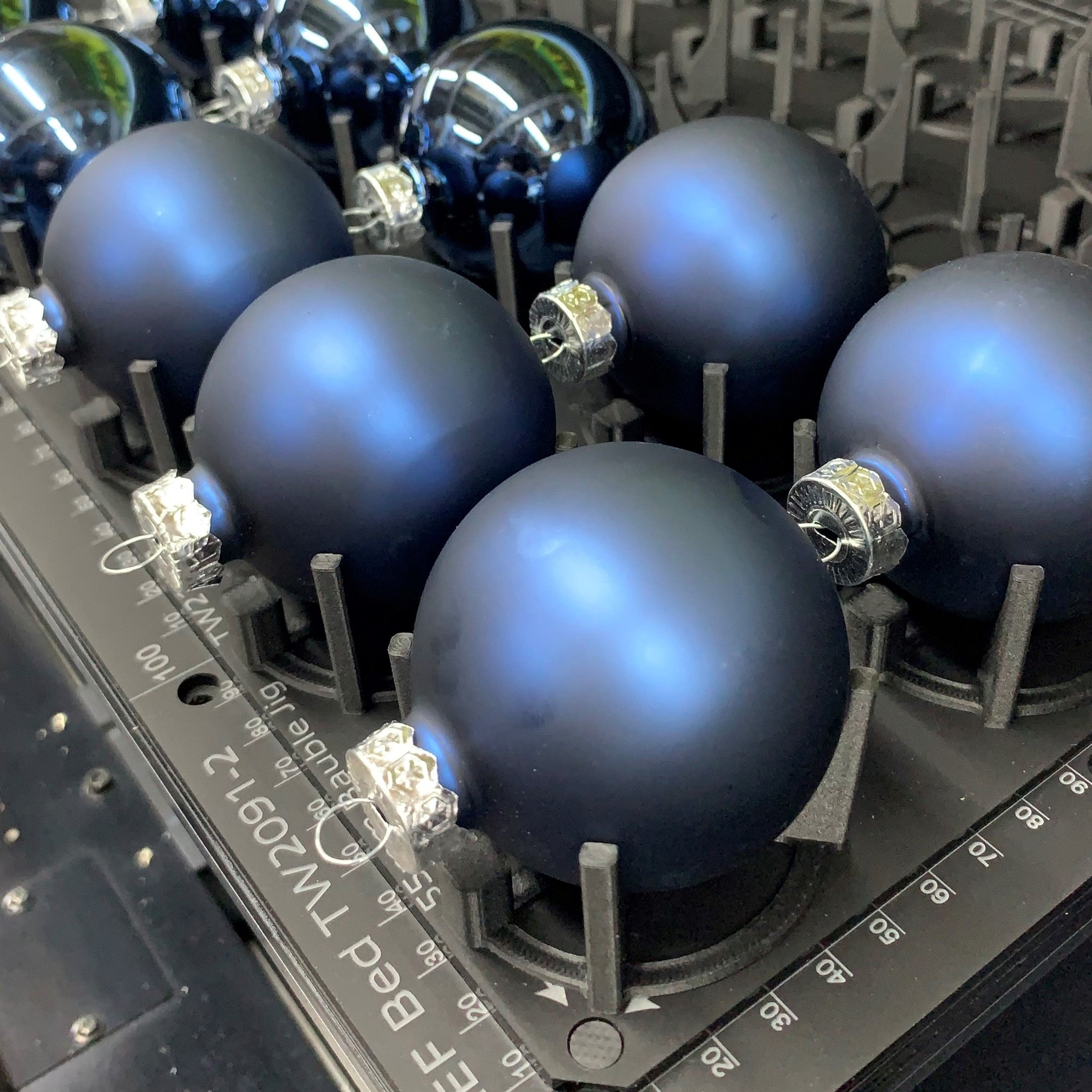 Bauble Printing Jig for Roland LEF 12 Flatbed Printer Series: 58mm - 82mm Christmas Baubles (6 Sizes)