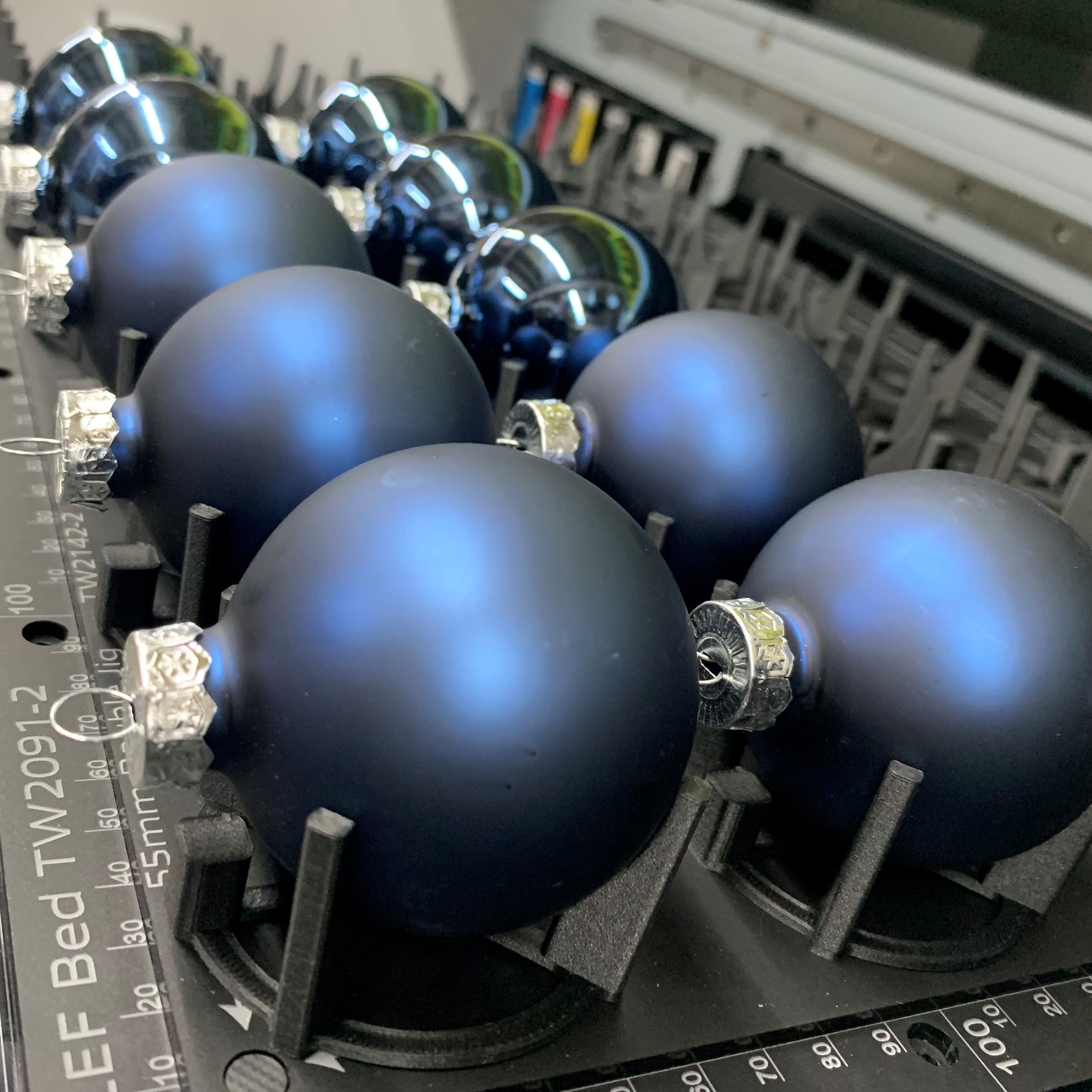 Bauble Printing Jig for Roland MO-240 Flatbed Printer Series: 58mm - 82mm Christmas Baubles (6 Sizes)