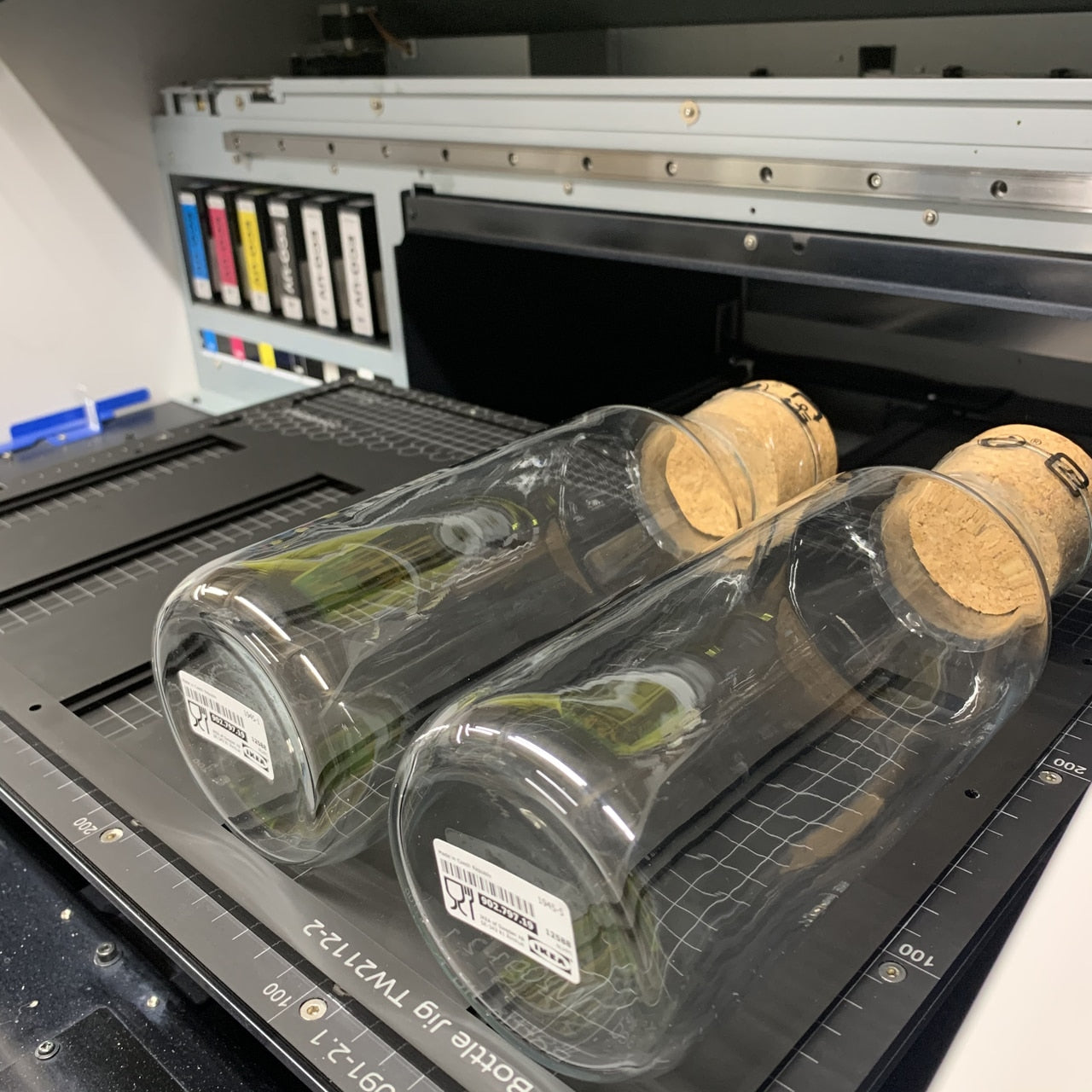Corked Bottle Printing Jig for Roland LEF 300 Flatbed Printer (7 Spaces)