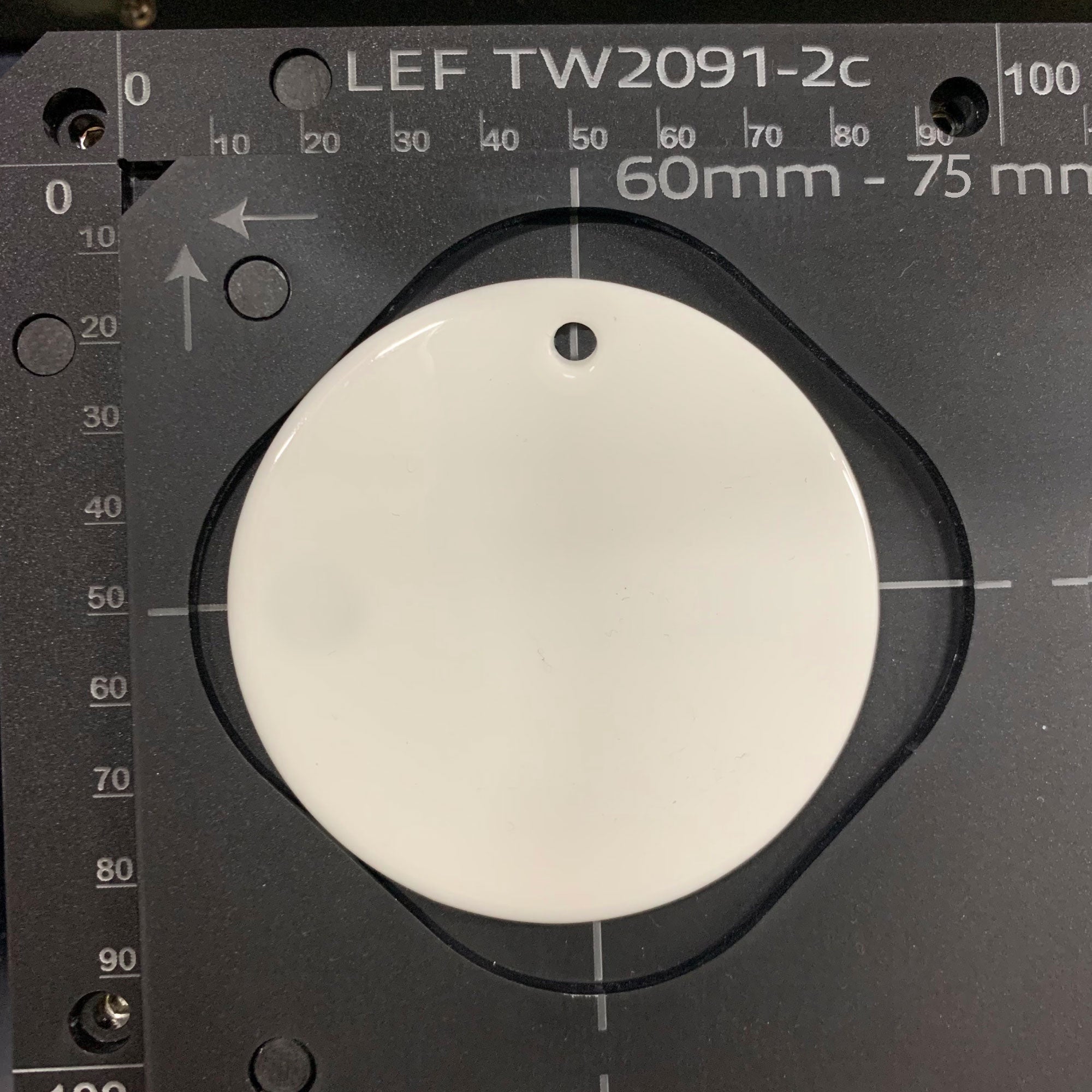 A4 Ceramic Christmas Bauble Printing Jig (60mm - 77mm Circular Discs) for A4 Flatbed Printers