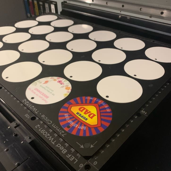 Printing Jig for 72mm Circle Disc Blanks - Roland LEF 300 Flatbed Printer (36 Spaces)