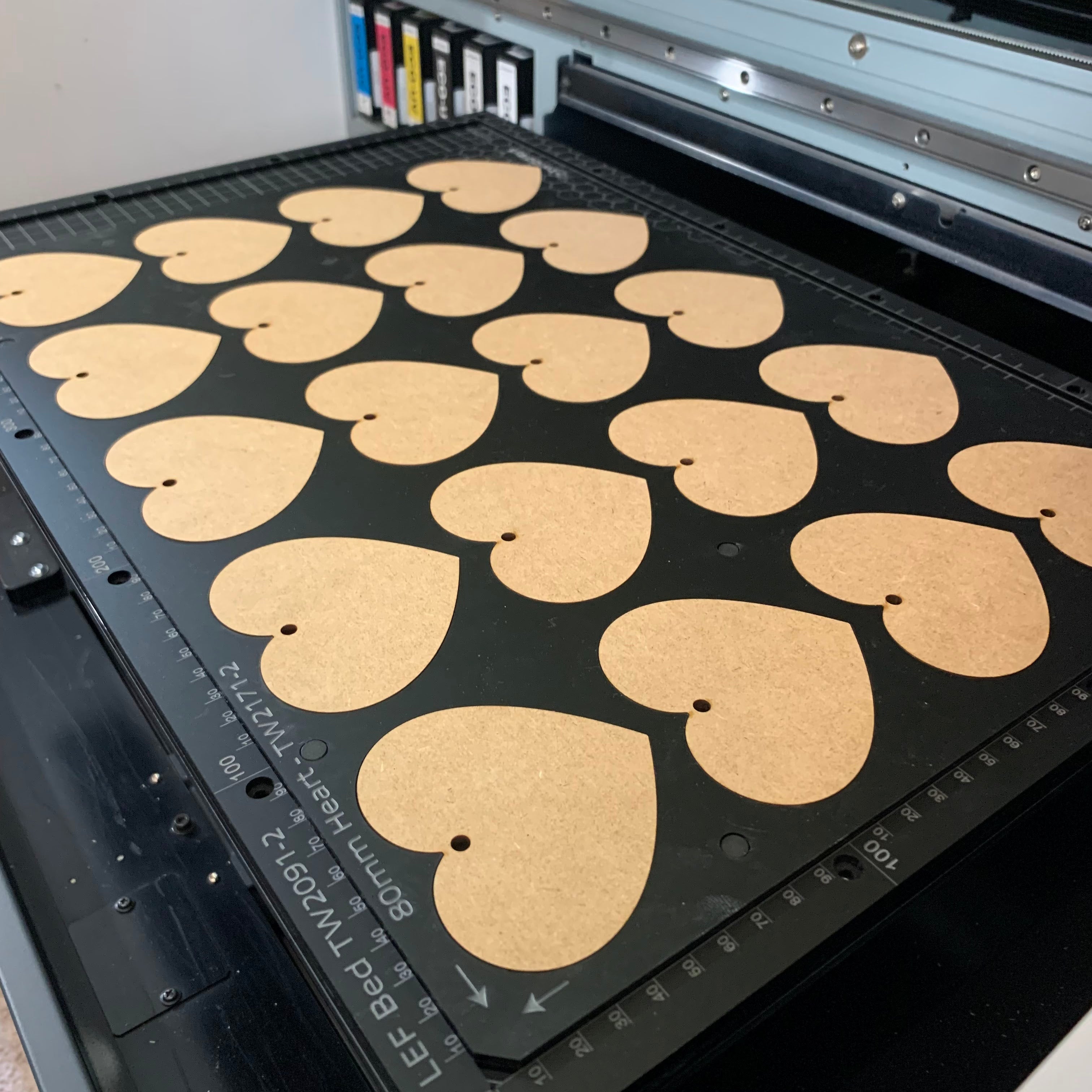 Printing Jig for 80mm Heart Blanks - Roland MO-240 Flatbed Printer (TBA Spaces)