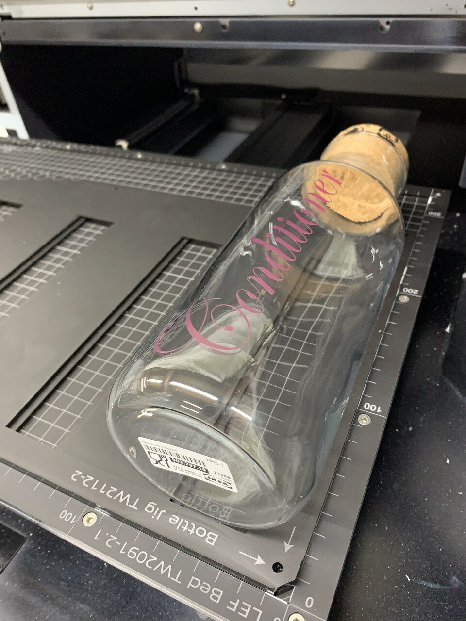 Corked Bottle Printing Jig for Roland LEF 300 Flatbed Printer (7 Spaces)