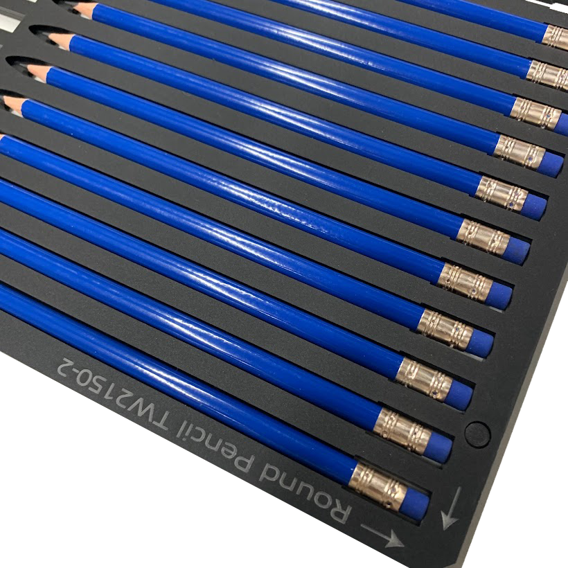 Round Pencil Printing Jig for Roland LEF 12 Flatbed Printer (17 Spaces)