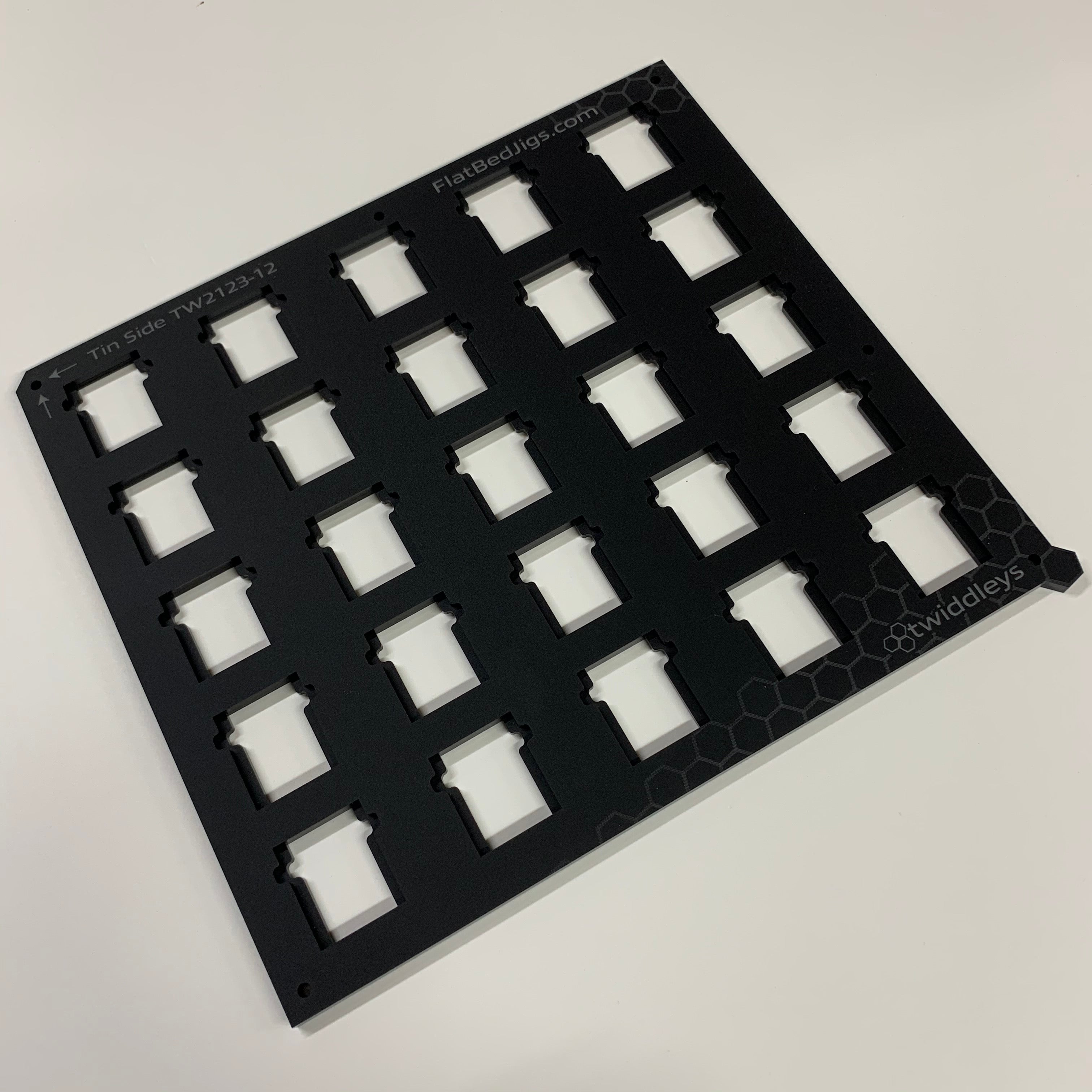 Round Tin Side Jig 'Tinware T9232' for Roland LEF 12 Flatbed Printer Series (25 Spaces)