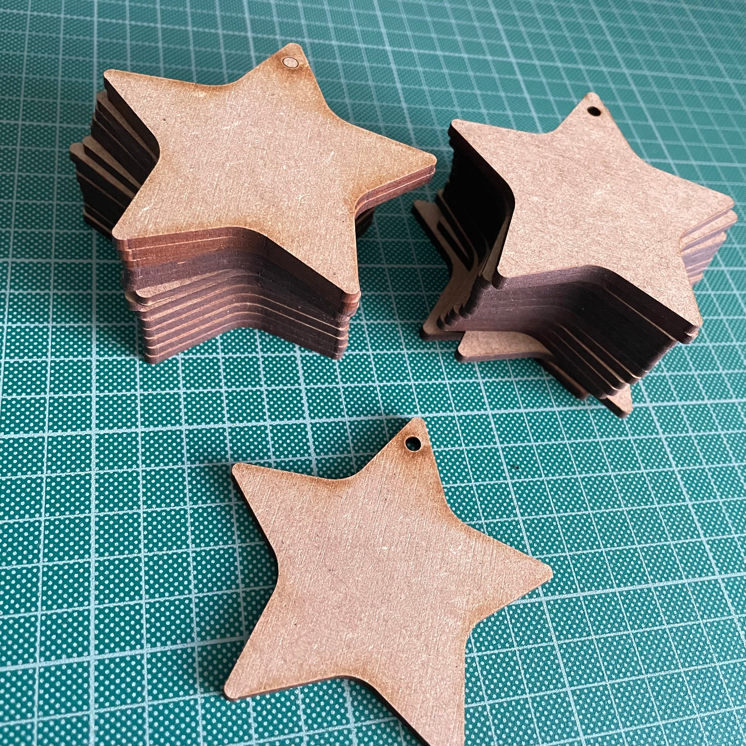 Star Blanks - 72mm / 7.2cm Stars - 3mm MDF Product Blanks