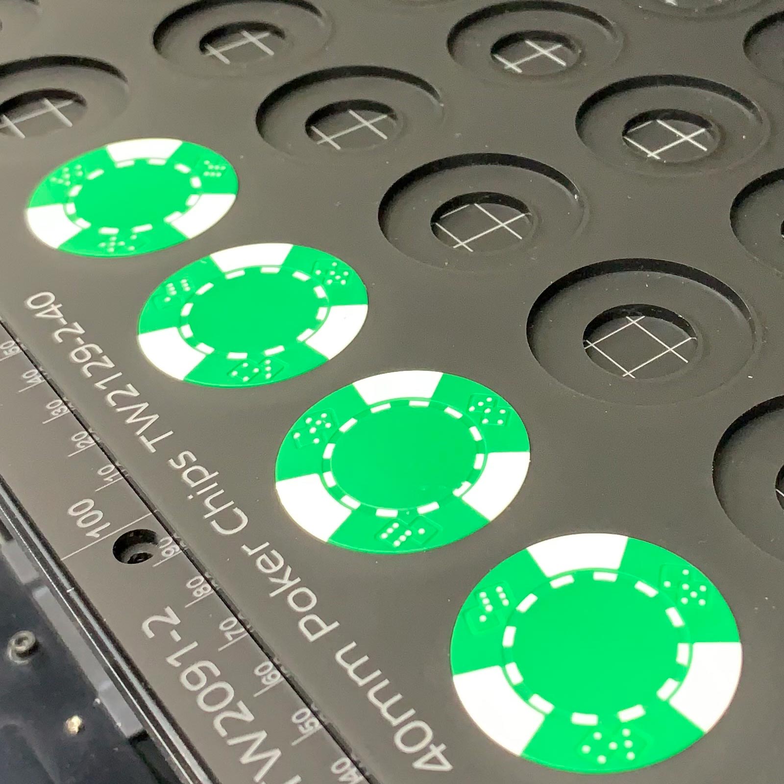 Poker Chip Printing Jig for 39mm/40mm Poker Chips - Mimaki UJF-7151 Flatbed Printer (xx Spaces)