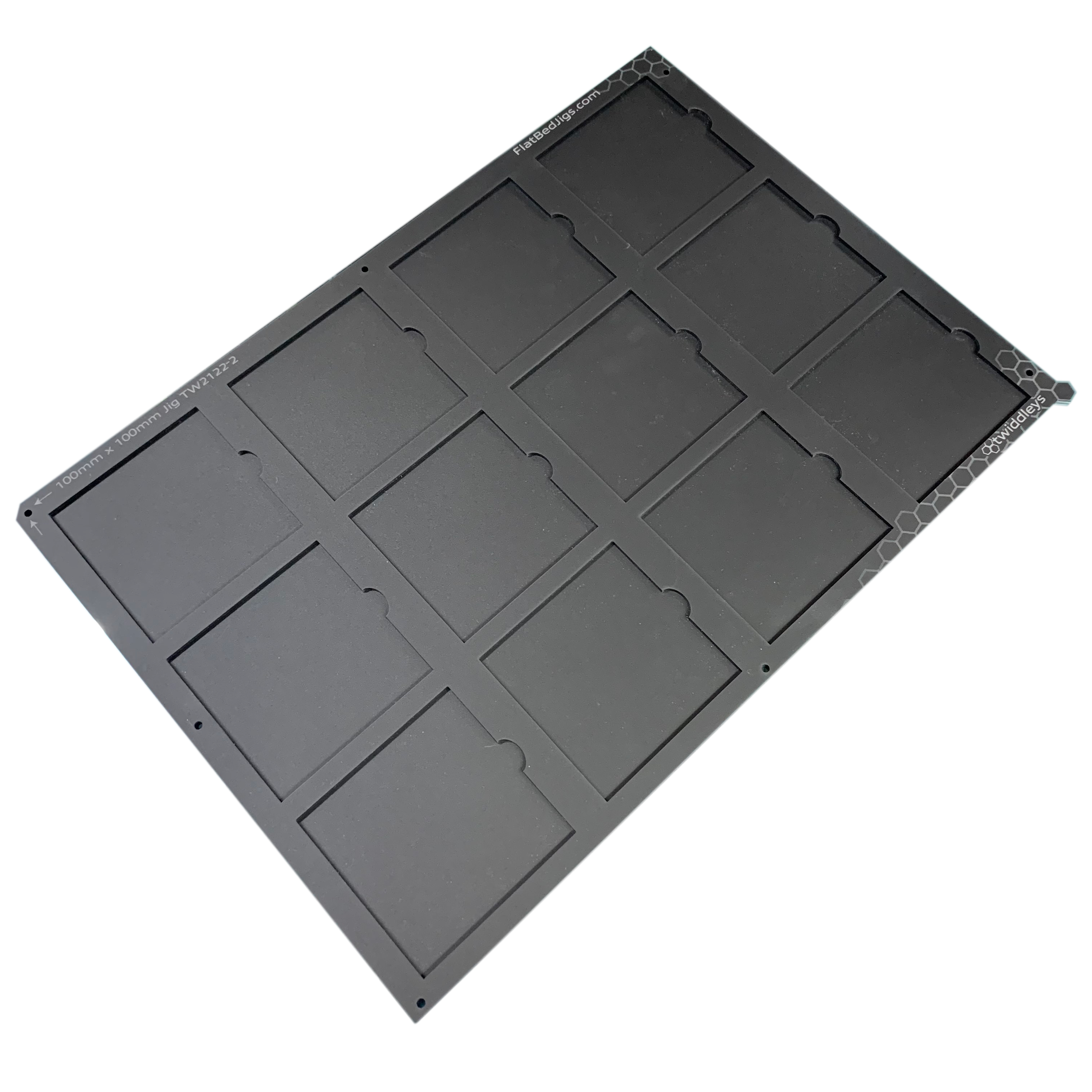 100mm / 10cm Square Printing Jig Roland LEF 200 / SF 20 Flatbed Printer (12 Spaces)