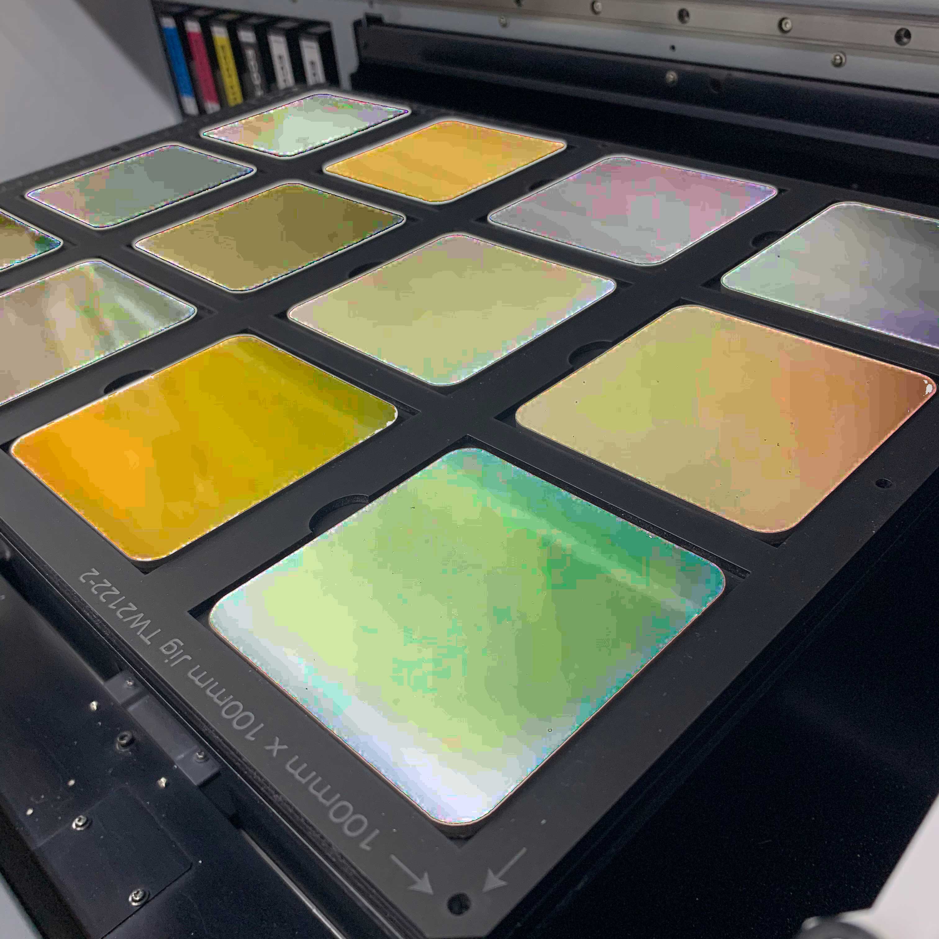 100mm /10cm Square Coaster Jig for Mimaki UJF-7151 Flatbed Printer (xx Spaces)