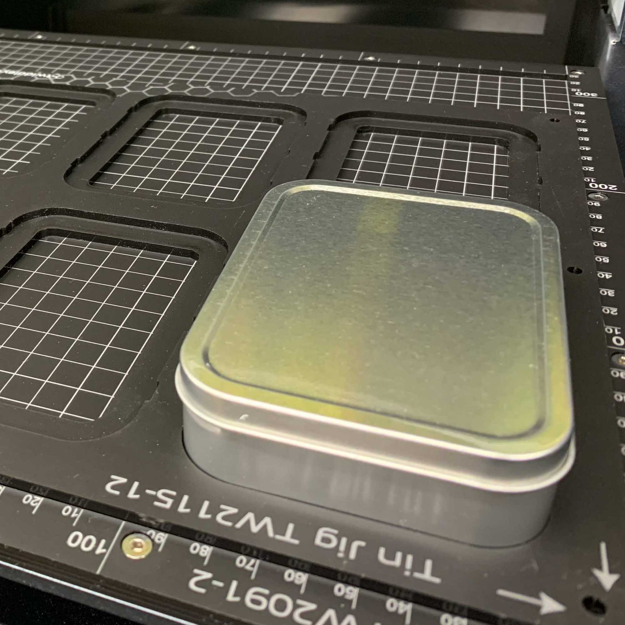 Tin Jig 'Tinware T2108' - 81mm x 110mm for Mimaki UJF-7151 Flatbed Printer (xx Spaces)