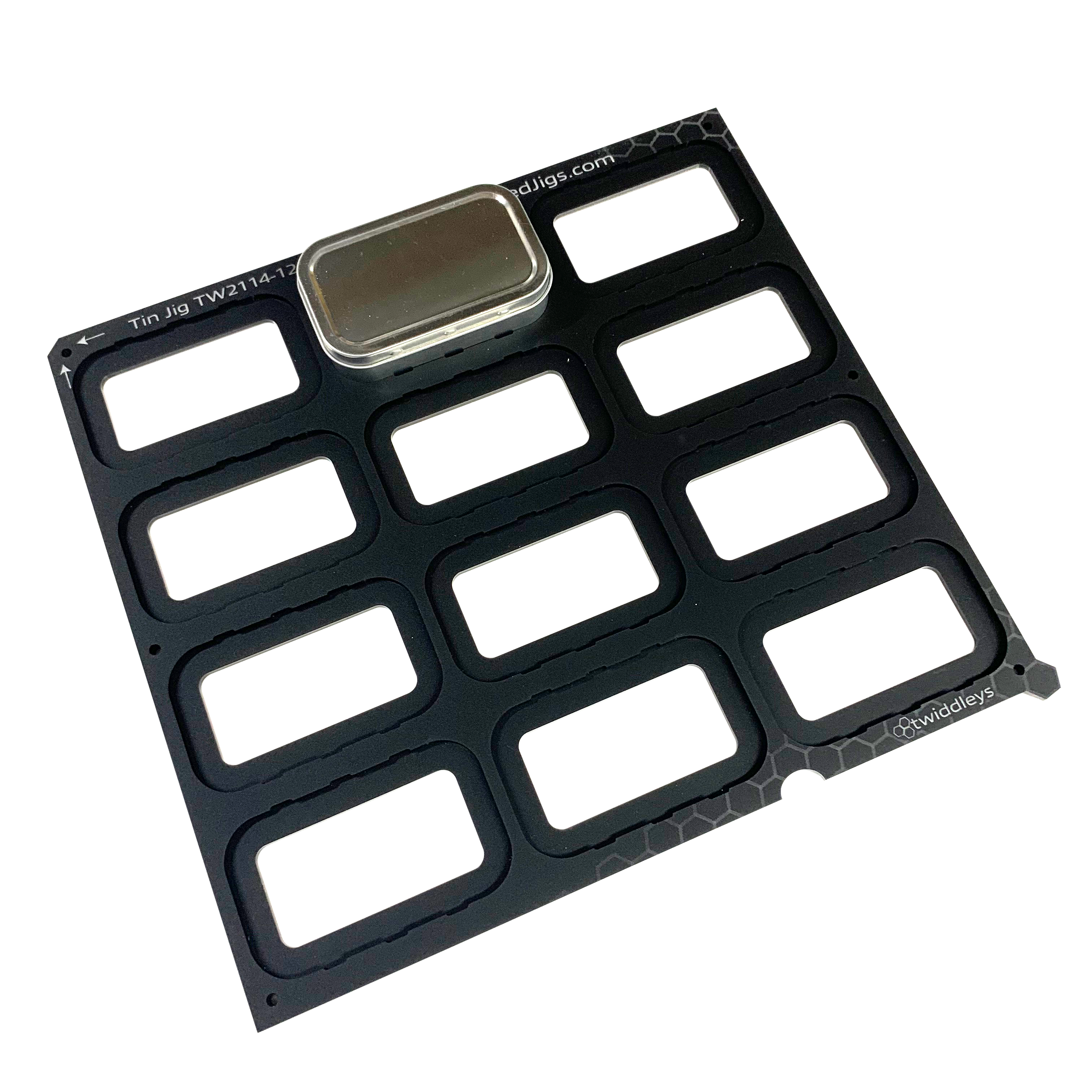 Tin Jig 'Tinware T2105' - 56mm x 94mm for Mutoh XPJ-461UF Flatbed Printer (xx Spaces)