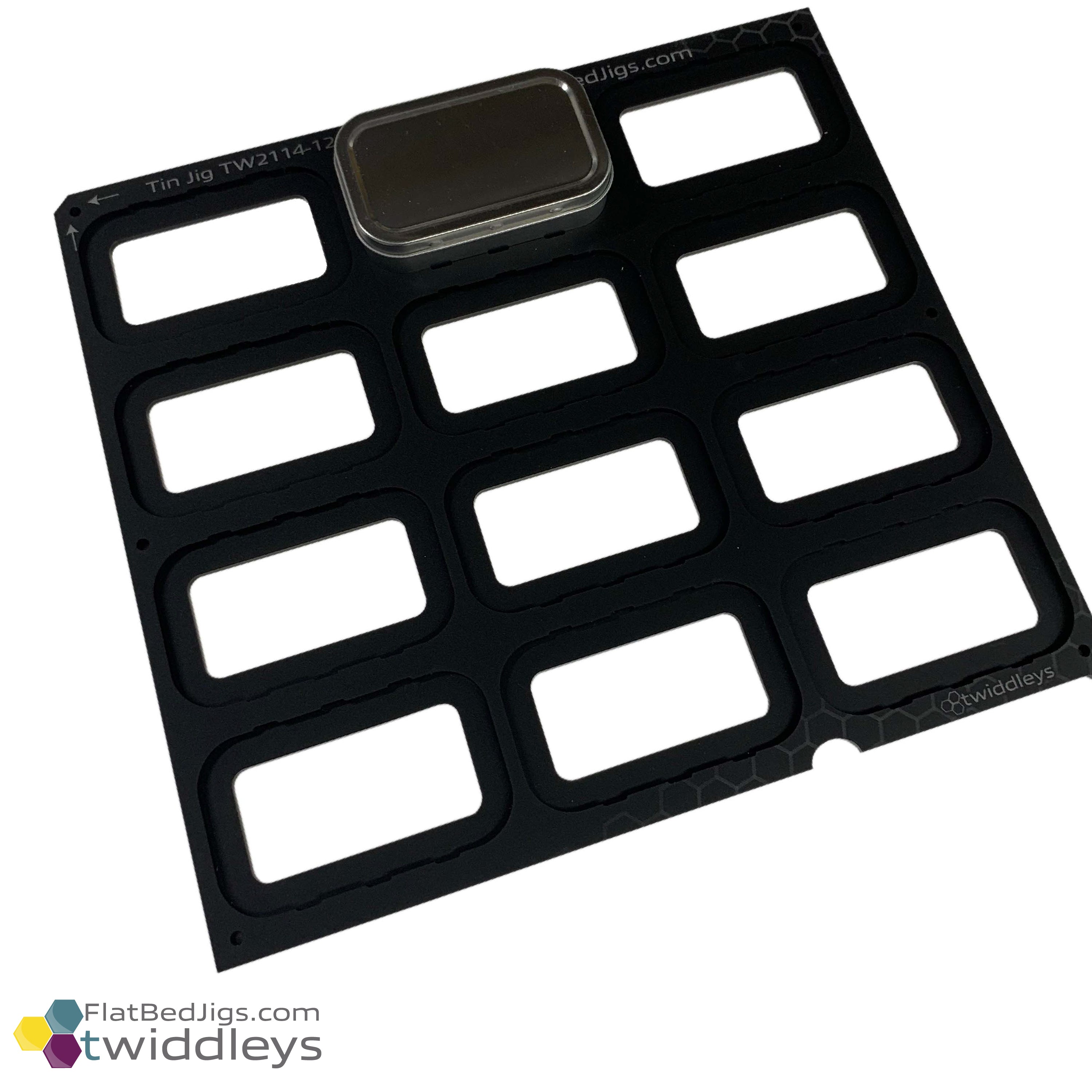 Tin Jig 'Tinware T2105' - 56mm x 94mm for Mutoh XPJ-661UF Flatbed Printer (xx Spaces)