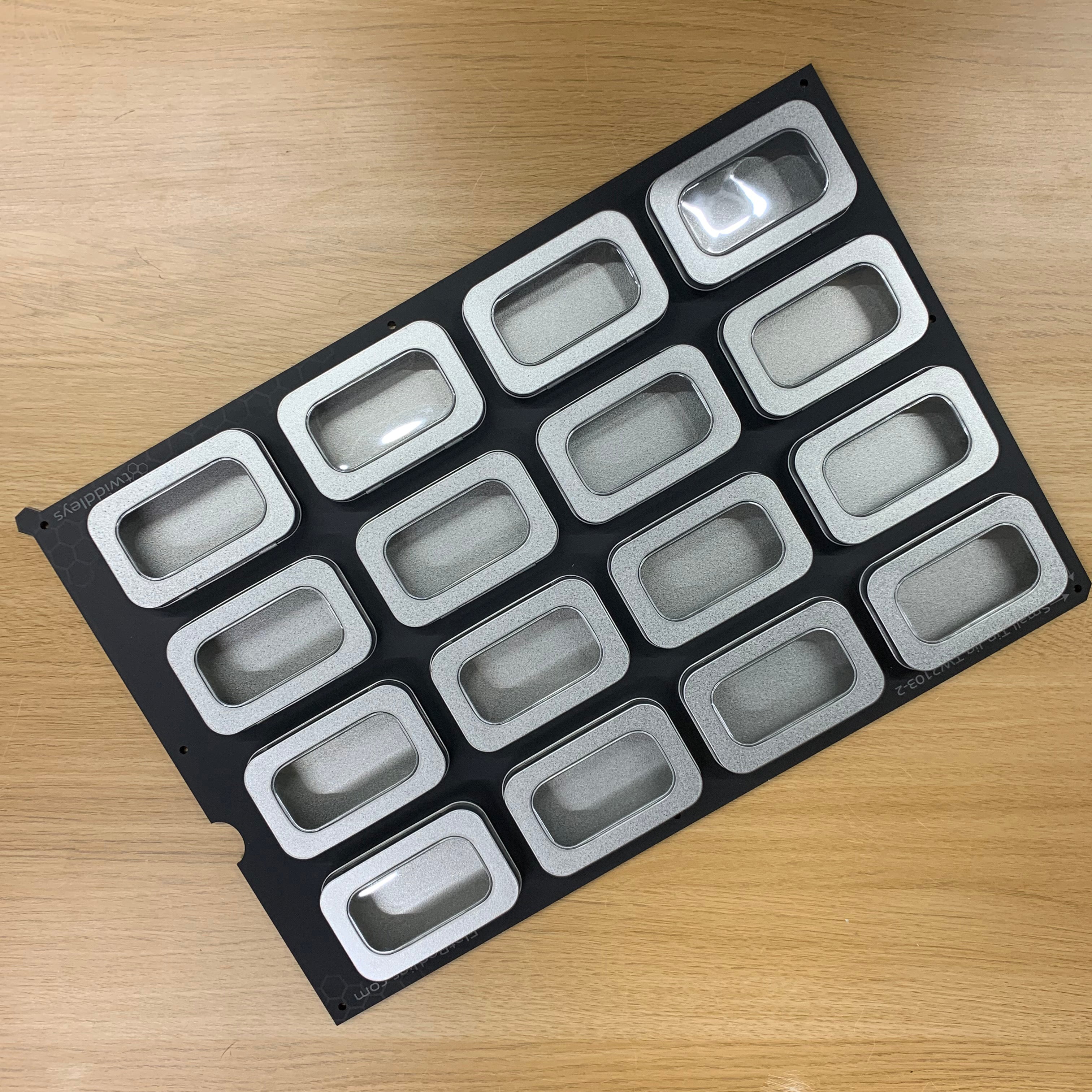 Tin Jig - 96mm x 56mm Hinged / Window Tins for A3 Flatbed Printers