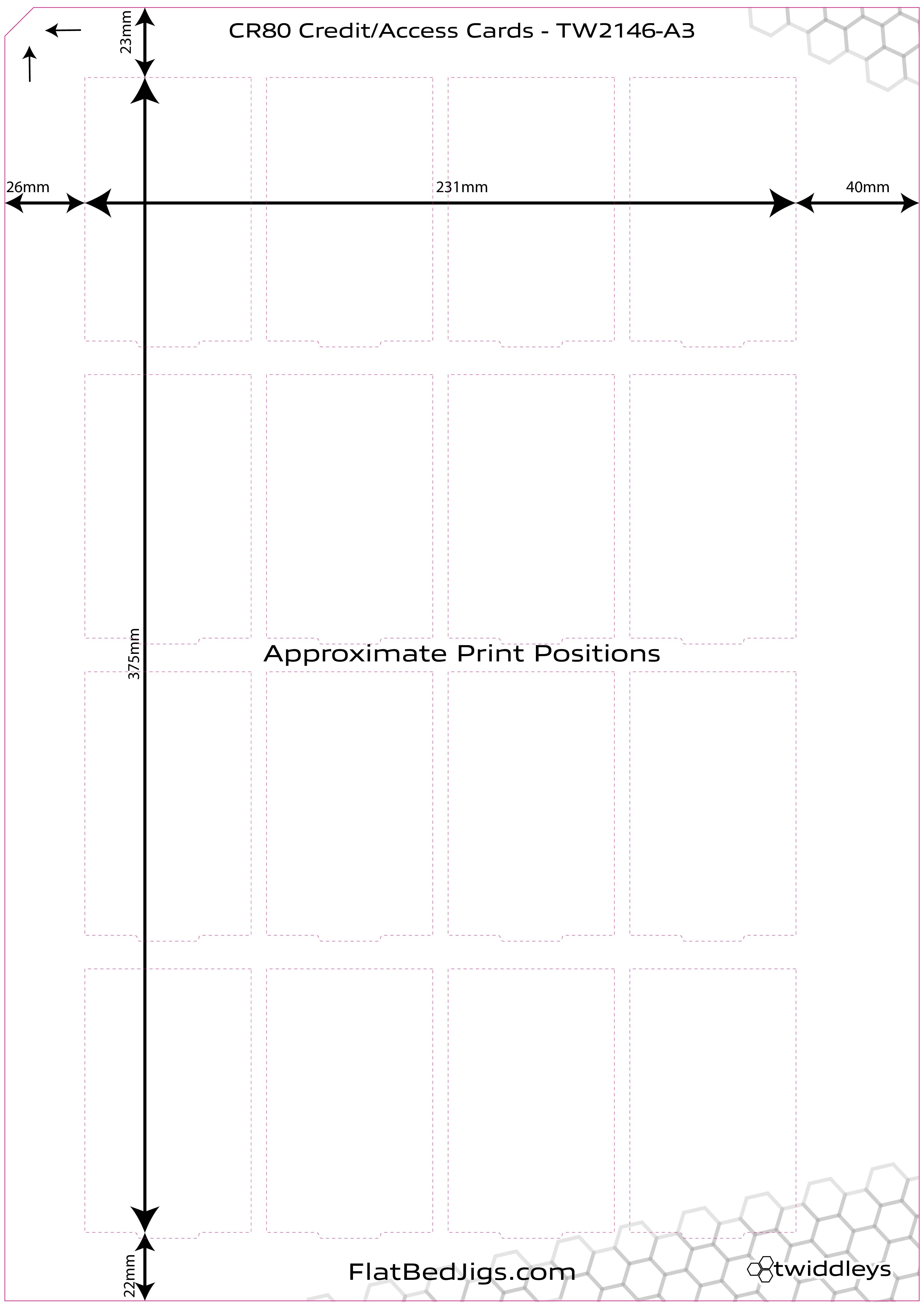 CRページ CR80 Business / Access Cards Printing Jig for A3 Flatbed Printers (16