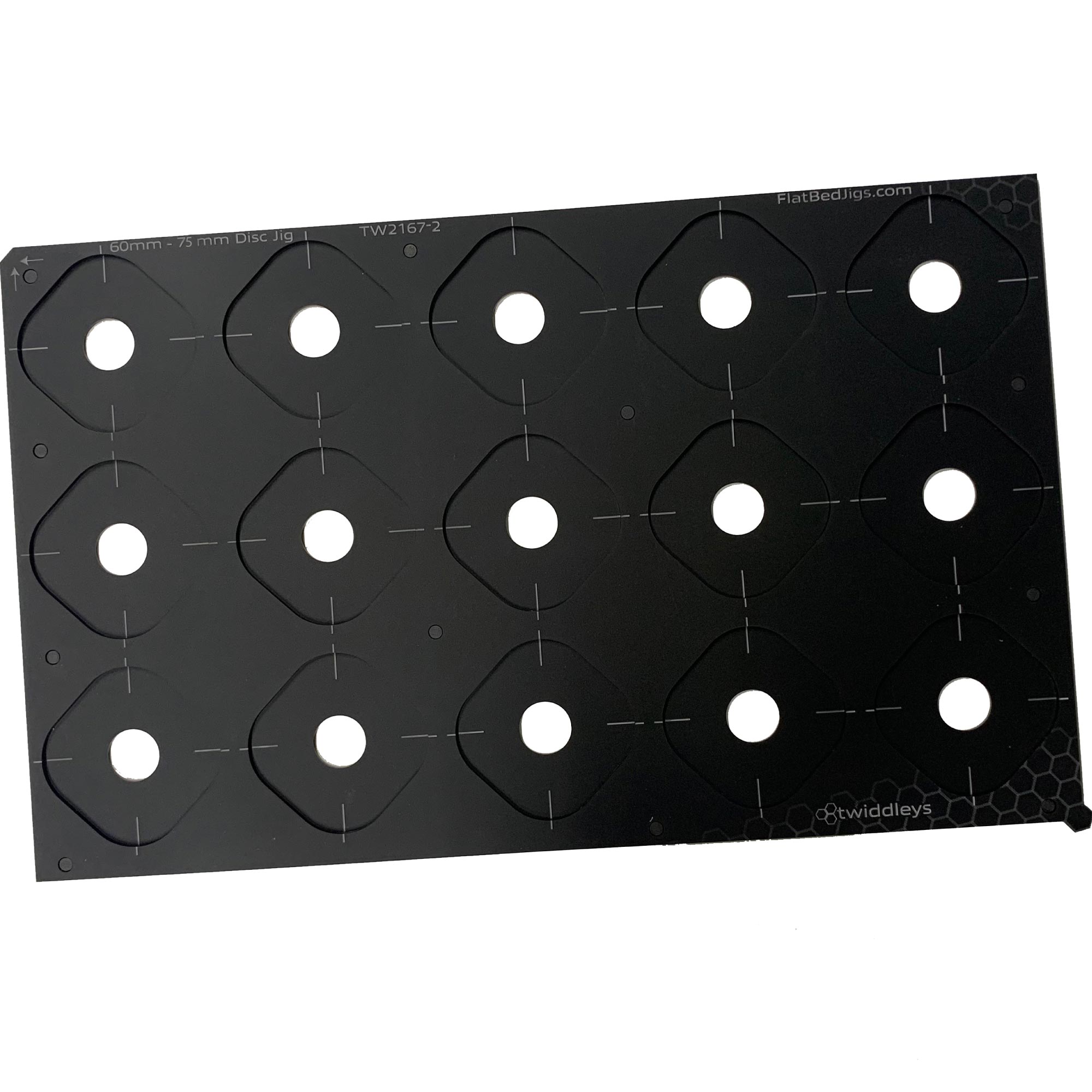 Ceramic Christmas Bauble Printing Jig 60mm - 77mm Circular Discs - Roland MO-180 (xx Spaces)