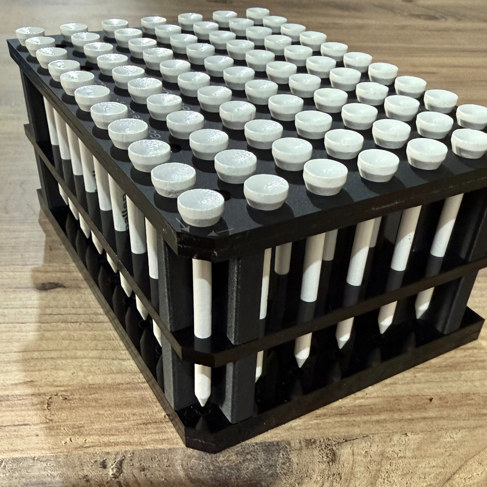 Wooden Golf Tee Cup (Top) Printing Jig for a eufyMake E1 (Standard Bed) Flatbed Printer (xx Spaces)