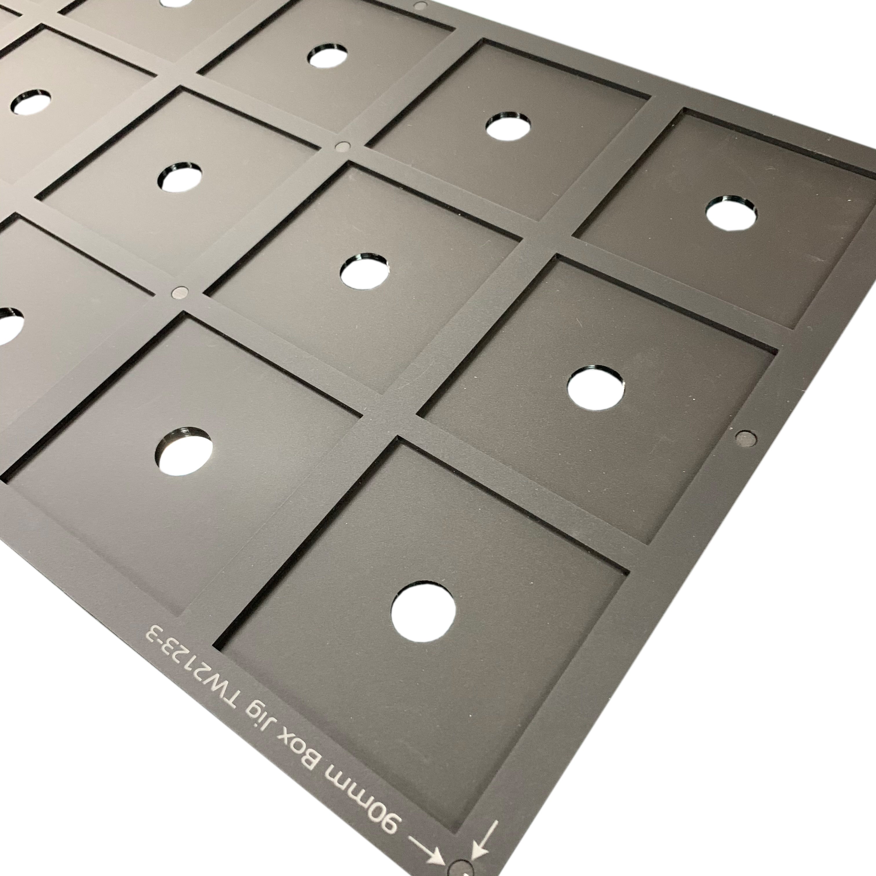 90mm / 9cm Square Box Printing Jig - Roland MO-180 (xx Spaces)