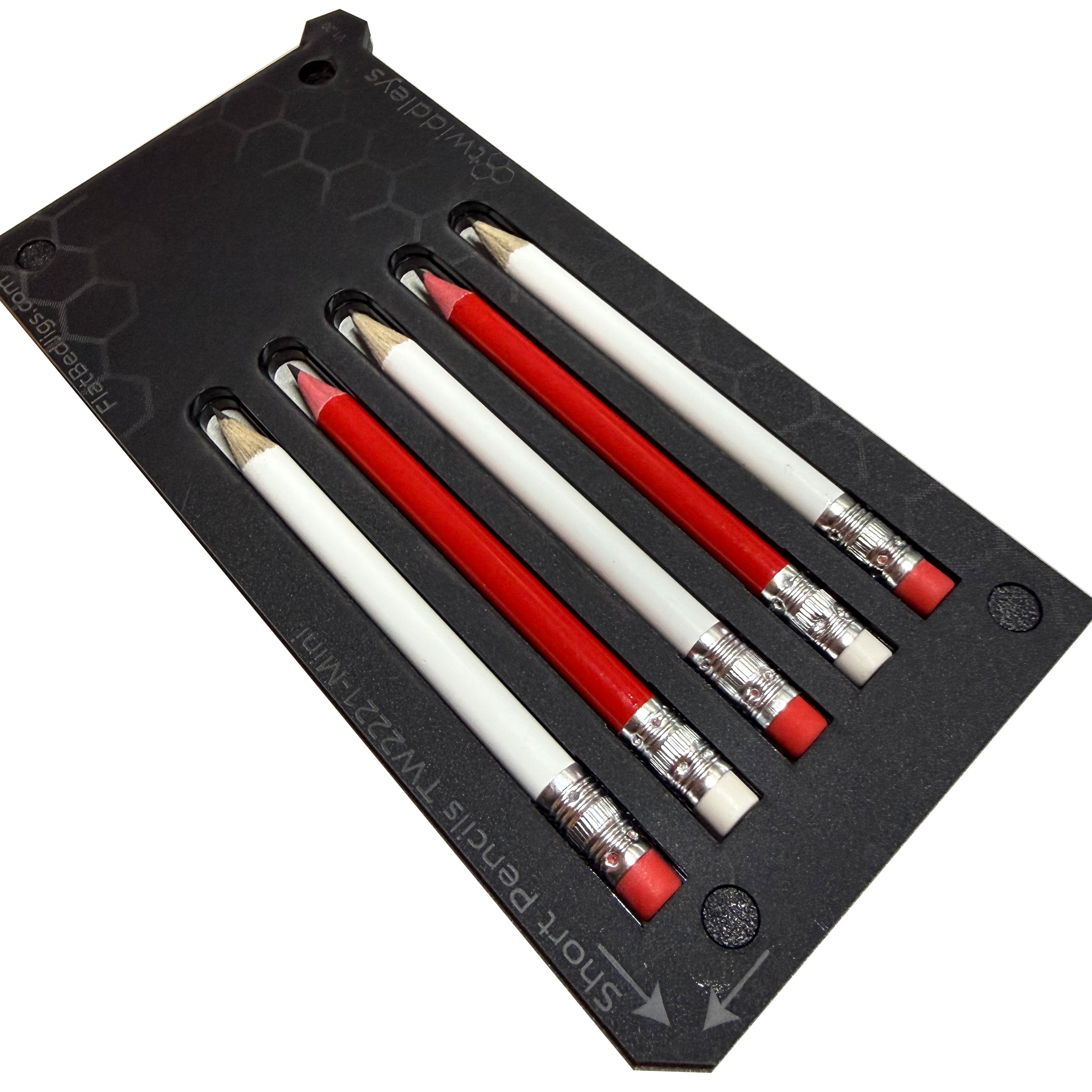 Short Pencil Mini Printing Jig for any Flatbed Printer with a bed larger than 180 x 90mm (5 Spaces)