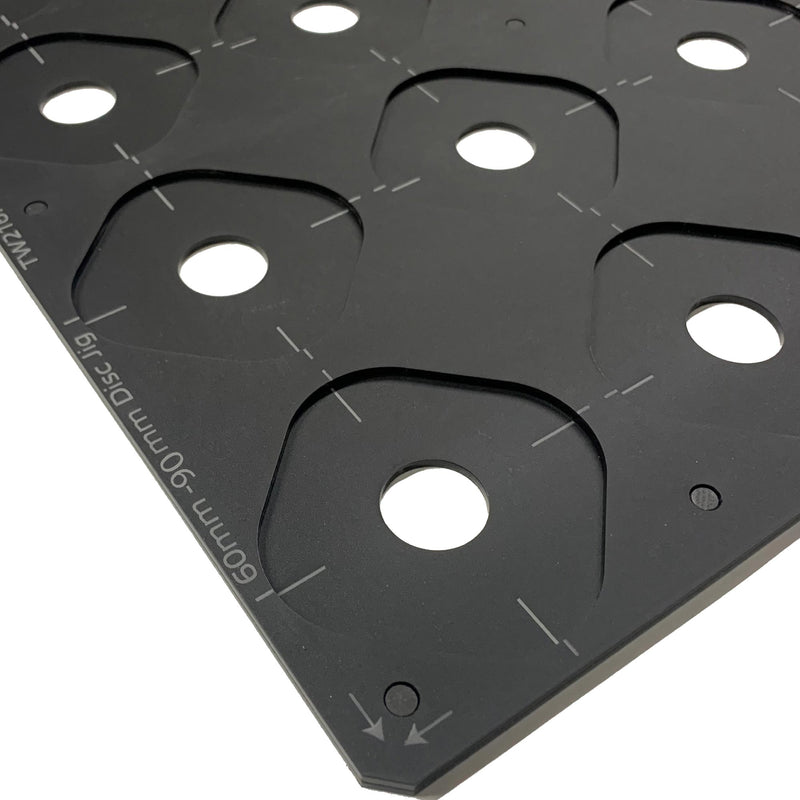 Ceramic Christmas Bauble Printing Jig for Mimaki UJF-7151 Flatbed Printer: 60mm - 90mm Circular Discs (xx Spaces)