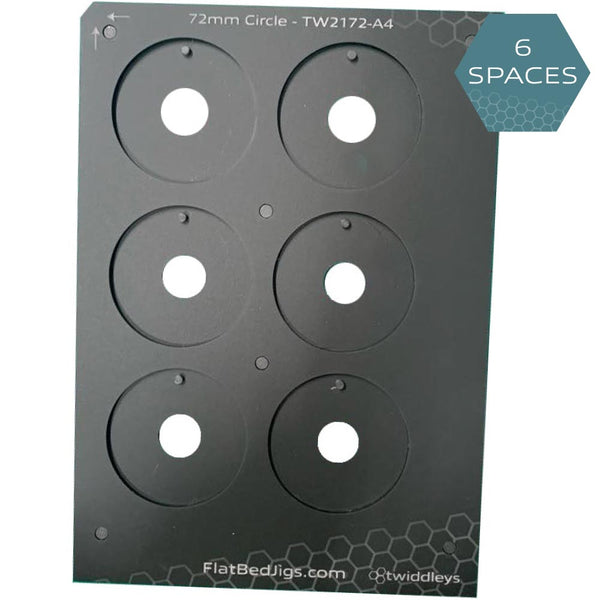 Printing Jig for 72mm Circle Disc Blanks - A4 Flatbed Printers (6 Spaces)