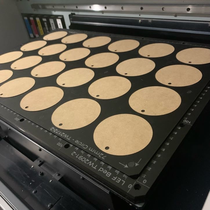 Printing Jig for 72mm Circle Disc Blanks - Mutoh XPJ-461UF Flatbed Printer (XX Spaces)