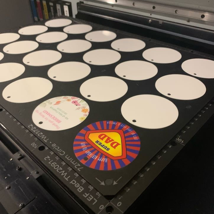 Printing Jig for 72mm Circle Disc Blanks - Mimaki UJF-3042 Flatbed Printer (15 Spaces)