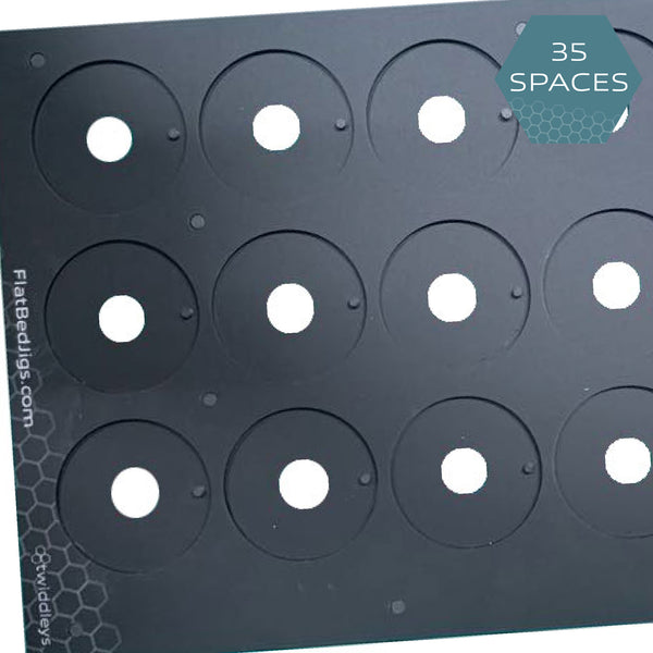 Printing Jig for 72mm Circle Disc Blanks  - Mimaki UJF-6042 Flatbed Printer (35 Spaces)