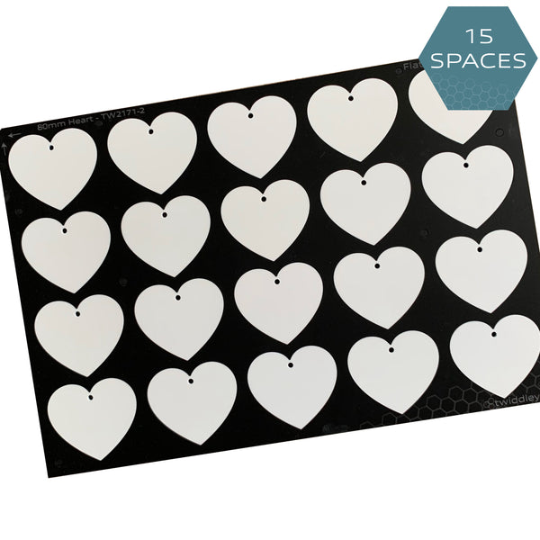 Printing Jig for 80mm Heart Blanks - A3 Flatbed Printers (15 Spaces)