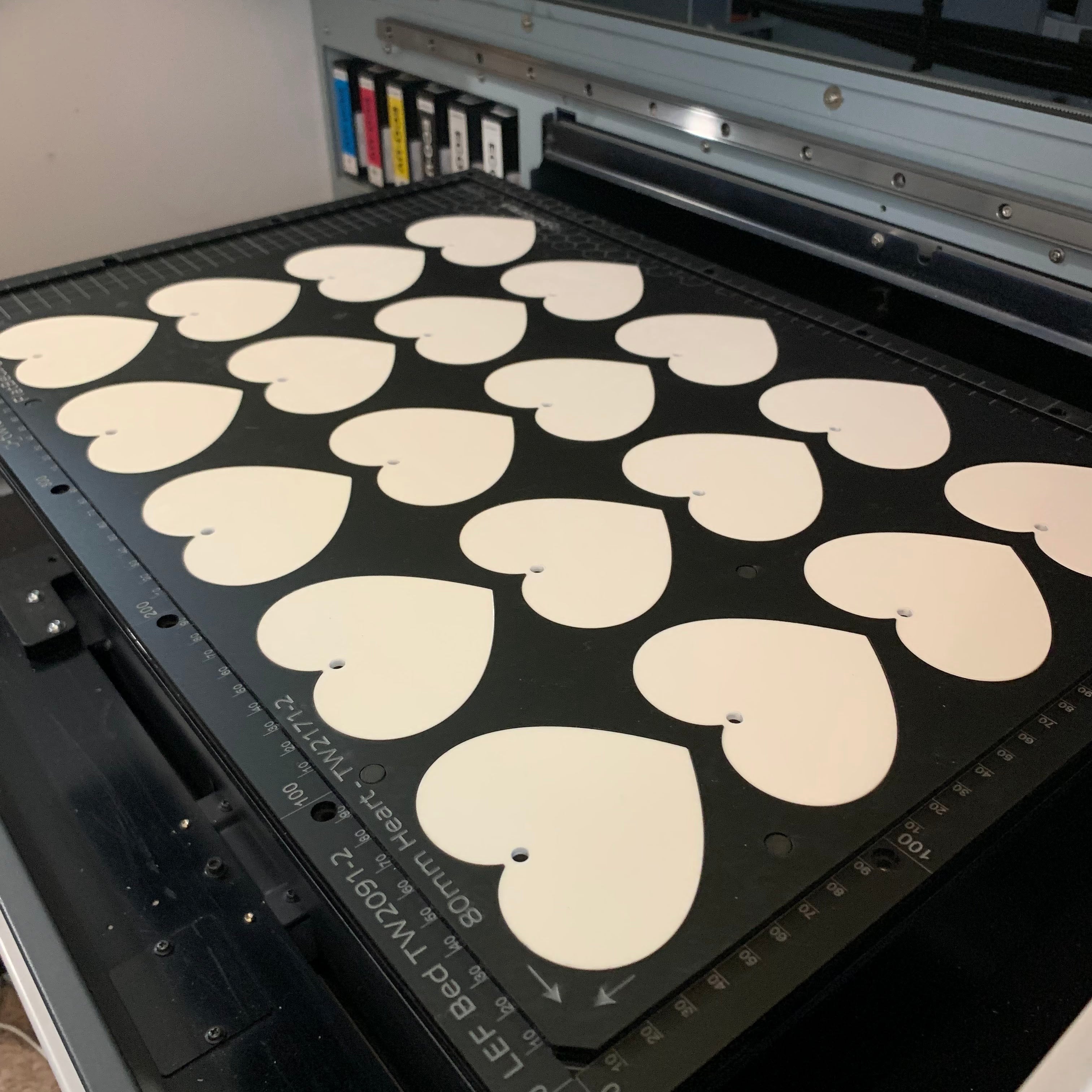 Printing Jig for 80mm Heart Blanks - A3 Flatbed Printers (15 Spaces)