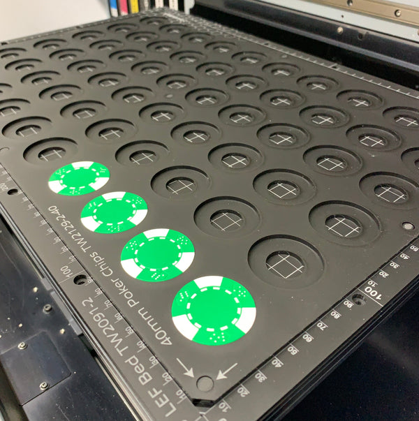 Poker Chip Printing Jig for 39mm/40mm Poker Chips - Mimaki UJF-7151 Flatbed Printer (xx Spaces)