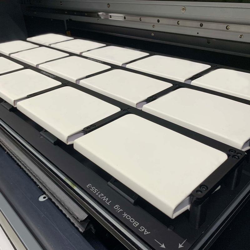 A6 Notebook Printing Jig for Roland LEF 300 Flatbed Printer (15 Spaces)