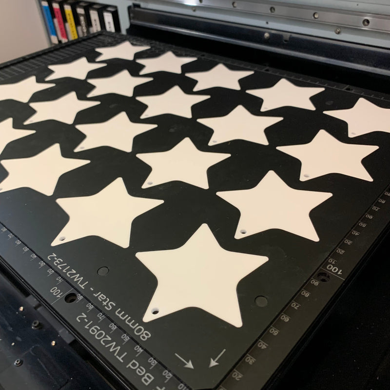Printing Jig for 72mm Star Blanks - Mutoh XPJ-461UF Flatbed Printer (XX Spaces)