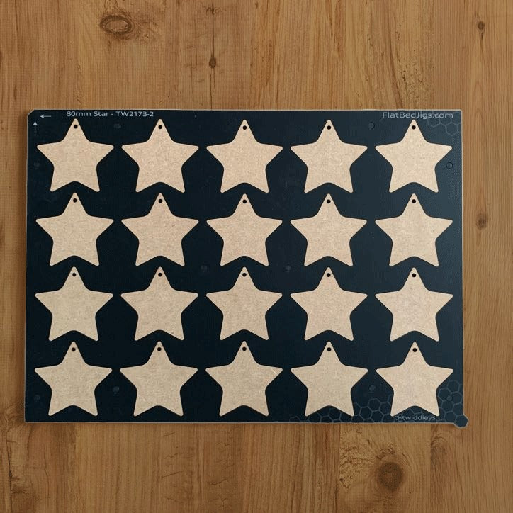 Printing Jig for 72mm Star Blanks - Roland LEF 200 Flatbed Printer (20 Spaces)