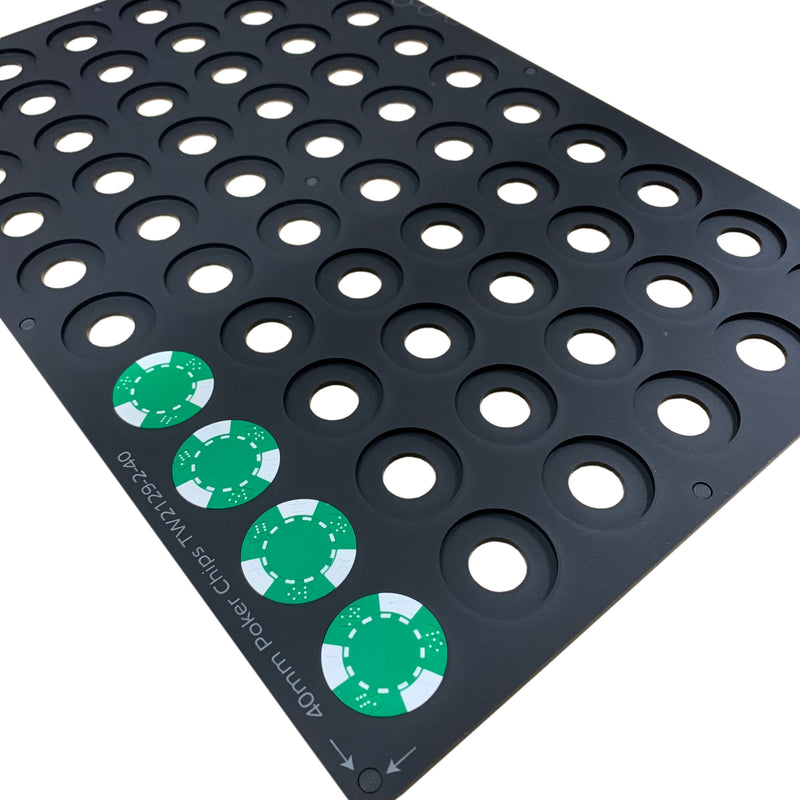 Poker Chip Printing Jig for 39mm / 40mm Poker Chips - Roland LEF 12 Flatbed Printer (25 Spaces)