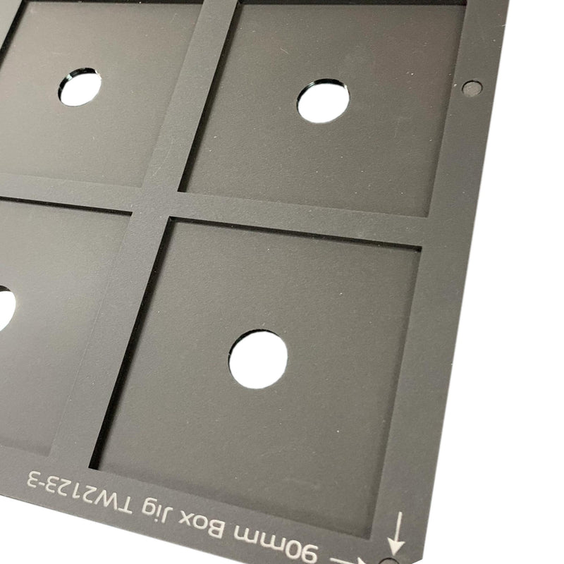 90mm / 9cm Square Box Printing Jig for Mutoh XPJ-461UF Flatbed Printer (xx Spaces)
