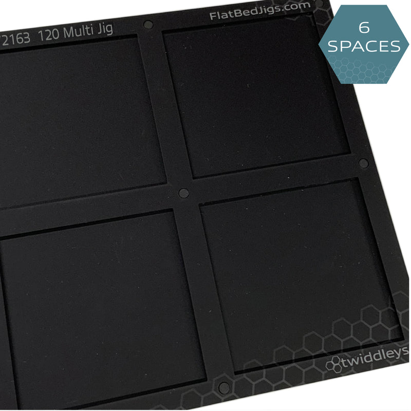 120mm / 12cm Square Printing Jig Roland LEF 200 / SF 20 Flatbed Printer (6 Spaces)